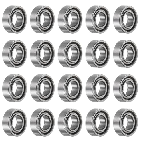 uxcell 20pcs MR63 Deep Groove Ball Bearings 3x6x2mm Chrome Steel Miniature Bearing Double Shielded Precision Bearings, P6 (ABEC 3) - size: 3x6x2mm