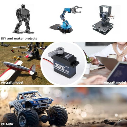 35kg High Torque RC Servo Motor Coreless Metal Gear 270 Degree (1) | Steering Servo Digital Waterproof for Arduino 1/8 1/10 RC Crawler Car Robotic DIY