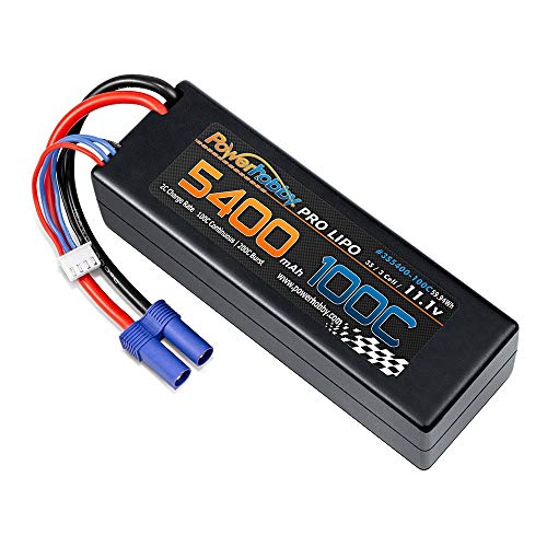 Powerhobby 3s 11.1v 5400mah 100c lipo Battery w EC5 Plug Hard Case (2 Pack) Fits : Arrma Kraton Nero Tyhpon Senton Tailon Outcast FAZON