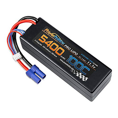 Powerhobby 3s 11.1v 5400mah 100c lipo Battery w EC5 Plug Hard Case (2 Pack) Fits : Arrma Kraton Nero Tyhpon Senton Tailon Outcast FAZON