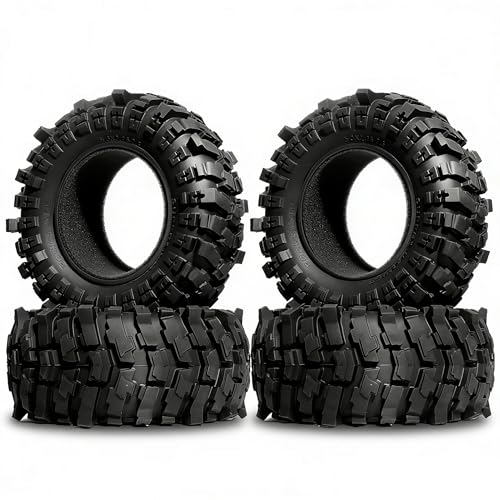 2.6'' Crawler Tires Rubber Mud Tyres OD 5.3'' (4PCS) for Axial SCX10 TRX4/6 GEN7/8 FCX10 RBX10 MJX H8H MK07 KM4 4082/83 1/7 1/8 1/10 Crawler Car (D) - color: D
