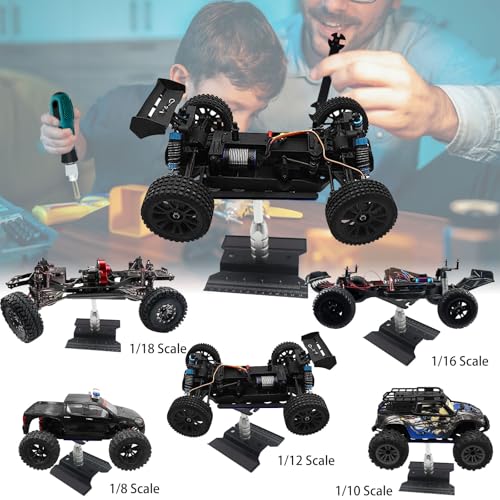 RC Car Stand RC Repair Stand 360 Degree Rotation Lift or Lower for Traxxas Arrma Redcat Axial RC4WD HSP Losi 1/8 1/10 1/12 1/16 Scale RC Crawler Car Truck Buggies (Black) - color: Black