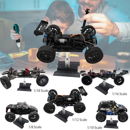RC Car Stand RC Repair Stand 360 Degree Rotation Lift or Lower for Traxxas Arrma Redcat Axial RC4WD HSP Losi 1/8 1/10 1/12 1/16 Scale RC Crawler Car Truck Buggies (Black) - color: Black