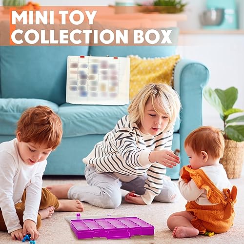 2 Pcs 48 Grids Plastic Bead Organizer Box with Divider, Clear,Purple - color: Clear, Purple
