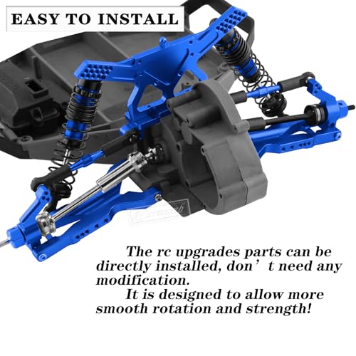 Upgrade Parts for Rustler/Stampede 2WD(VXL), Front/Rear Suspension A-Arms,Steering Blocks,Caster Blocks C-Hubs,Stub Axle Carriers,Shock Towers,Steering Bellcrank,RCarmumb Aluminum RC Hop-Up,Navy Blue