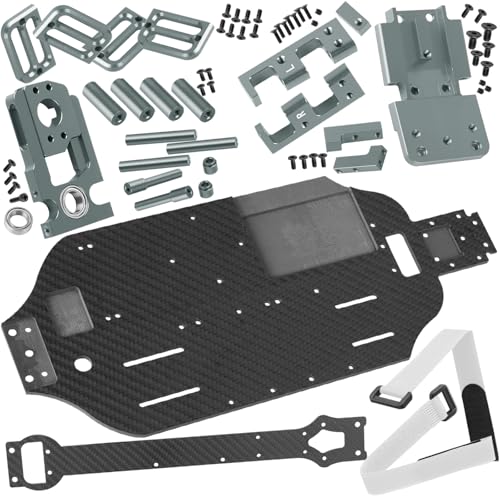 Carbon Fiber Chassis Upgrades Part for 1/10 F0rd F15O Rapt0r R 101076-4,RC Chassis Protect Armor Skid Plate Guard,Titanium - color: Titanium(1set)