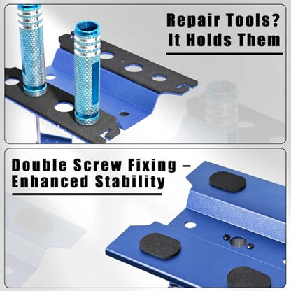 Rc Car Stand with Lit Lower Adjustable & 360'Rotatable, Rc Stand Repair Station with Shock Holder for TraxxasTRX4 Arrma Losi Axial Hsp Hbx Mix Wltoys, Wrenching On 1/8 1/10 1/12 1/14 Rc Rig Blue - color: Blue