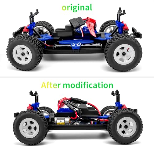 RC Aluminum Front & Rear Body Mounts with Body Posts, Clips, Washers Upgrades Part Compatible with 1/18 Traxxas LaTrax Desert Prerunner, Replace Parts 7615 (Black) - color: Black
