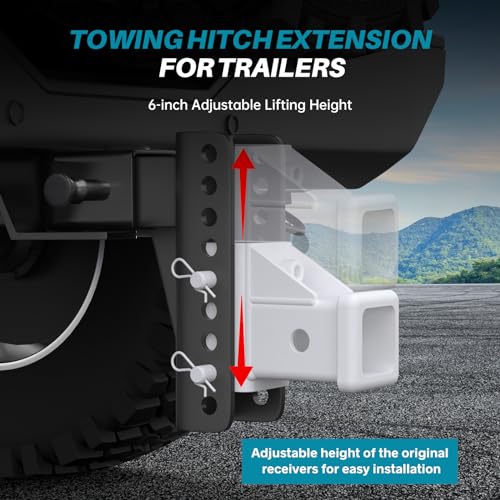 Replacement Shank for Adjustable Trailer Hitch Ball Mount - Fits 2'' Receiver, 6 Inch Drop/Rise Drop, DIY Your Adjustable Shank Tube with 99001、99002、99003、99004、99005 - color: 2'' Receiver 6'' Drop Hitch