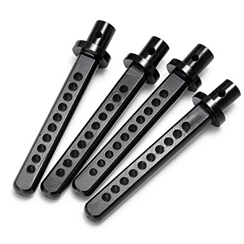 4PCS Aluminum Body Post Mounts for 1/10 RC Crawler Axial SCX10 (Black) | 3 Color,Heavy-duty Aluminum,CNC-Machined Body Posts Upgrade Part - color: Black