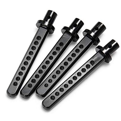 4PCS Aluminum Body Post Mounts for 1/10 RC Crawler Axial SCX10 (Black) | 3 Color,Heavy-duty Aluminum,CNC-Machined Body Posts Upgrade Part - color: Black
