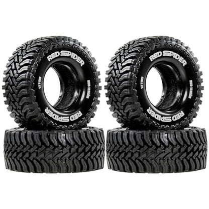 REDSPIDER 1.3" RC Crawler Tires with Foam Inserts, 68mm All Terrain for 1/18 TRX4M FCX18, 1/24 SCX24 AX24 FCX24 Micro Crawler Upgrade Parts, 4PCS (Tires)
