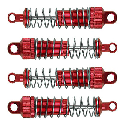 Aluminum Alloy Shock Absorber Suspension Damper Shocks Compatible with WPL C14 C24 C34 C44 MN Model D90 D91 MN99 1/16 RC Car (Red) - color: Red