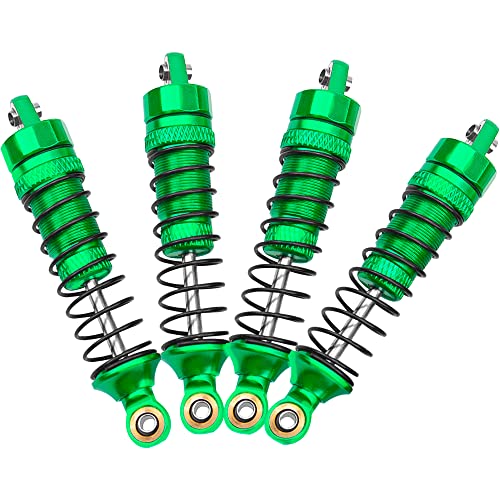 Aluminum Front & Rear Shocks Absorber Dampers Suspension Shocks #7660 7665 Compatible with Traxxas 1/18 LaTrax Teton Desert Prerunner RC Car (Green) - color: Green