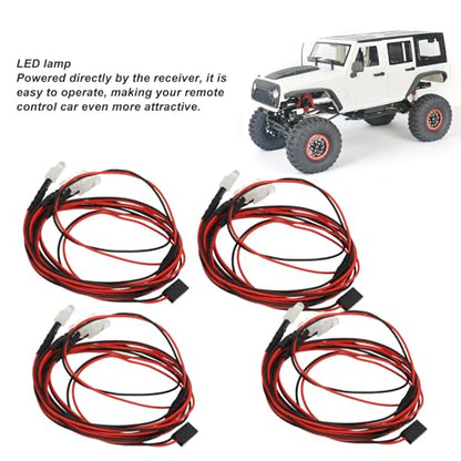 RC LED Lights Kit Durable and Bright 5PCS 7.4V 5mm 2 Blue 2 Green LEDs Silicone Wire for RC Car Parts Hsp