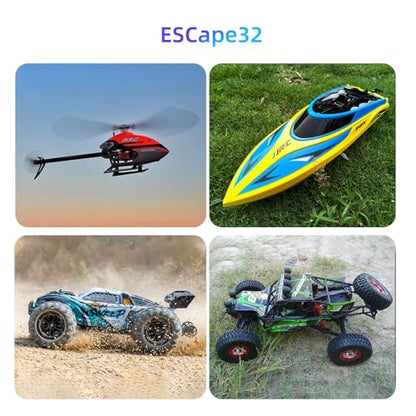 SEQURE 14200 Pro Brushless ESC 200A 5-14S Lipo ESCape32 | Electric Speed Controller with 12V 15A BEC and 5V Fan for RC Crawler Cars, Helicopters, Model Ships - color: ESCape32