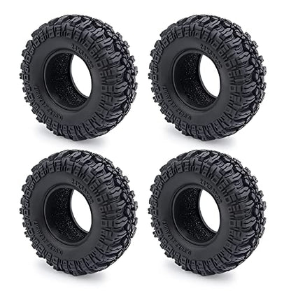 RCHUBAM 4PCS 1.0" Crawler Tires Micro Rubber Tires for 1/18 TRX4M Axial 1/24 SCX24 Deadbolt RC Crawler Car (A-58mm) - color: A-58mm