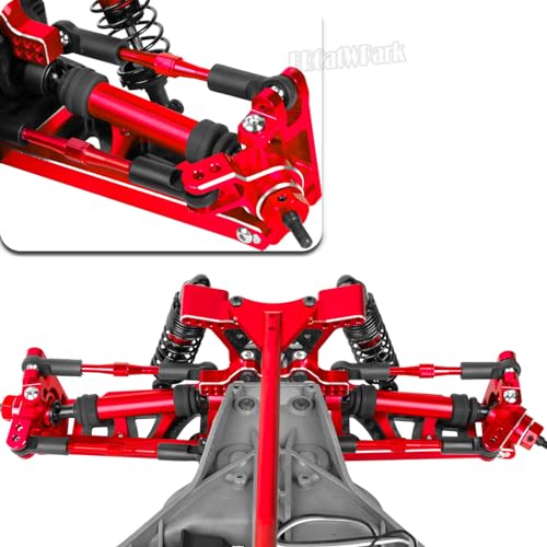 Drive Shaft Axles Upgrades Part for 1/10 Slash 4X4 VXL/Rustler 4X4 VXL/Stampede 4WD VXL,RC Steel #45 Front & Rear 4Pcs Driveshafts CVD w/Hex Hops Up,Red - color: Red - (Axles)