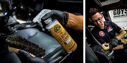 Chemical Guys, Long Bristle Horsehair Leather Cleaning Brush for Interiors | Soft horsehair bristles gently clean leather seats, furniture, sneakers and boots without scratching - size: Brush