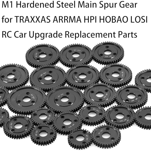 M1 Spur Gear 1.0 Metric Pitch 44-Tooth, 30T 32T 34T 36T 38T 40T 42T 44T 46T 48T 50T 52T Spur Gear Mod 1 for TRAXXAS Slayer Pro 4X4 Revo 3.3 ARRMA HPI HOBAO LOSI, Hardened Steel Upgrade Part Gear (44T) - size: 44T