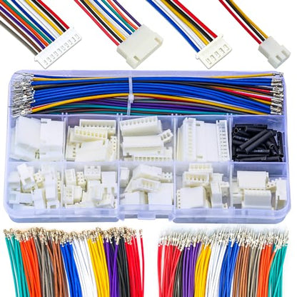 JST Connector Kit 2.5mm Pitch JST-XH 2.54 Male Female Connector with Premium 22AWG Pre-Crimped Cables,XH 2.54mm Connector 2/3/4/5/6/7/8/9/10 Pin Male Female Housing (XH-MF-Kit) - size: JST-2.5MM-XH Male Female