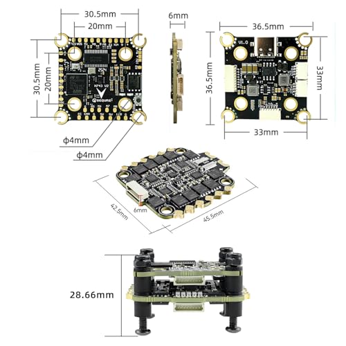 SEQURE Flight Controller Stack FPV FC Stack 30x30 with 4in1 70A ESC AM32 For FPV Drones Racing Freestyle Quadcopter