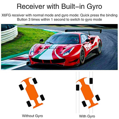 ATA HOBBY DUMBORC 2Pcs X6FG(Built in Gyro) 6 Channels 2.4GHz RC Receiver | For DUMBORC X6, X6PM-350 Transmitter, RC Car, Boat, Tank, Drifting Car - style: 2 Pcs-X6FG(Built in Gyro)