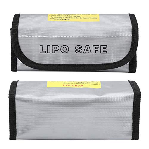 2PCS Lipo Battery Bag, Lipo Bag Fireproof Lipo Battery Fireproof Explosion Proof Bag Battery Storage Carrying Bag Charging Protection Bag