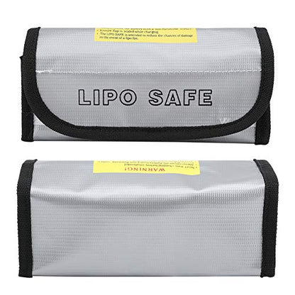 2PCS Lipo Battery Bag, Lipo Bag Fireproof Lipo Battery Fireproof Explosion Proof Bag Battery Storage Carrying Bag Charging Protection Bag