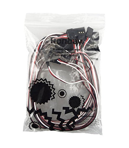 Honbay 6 Pcs 300mm Remote Control Y Servo Extension Cord Cable Wire for RC JR Futaba