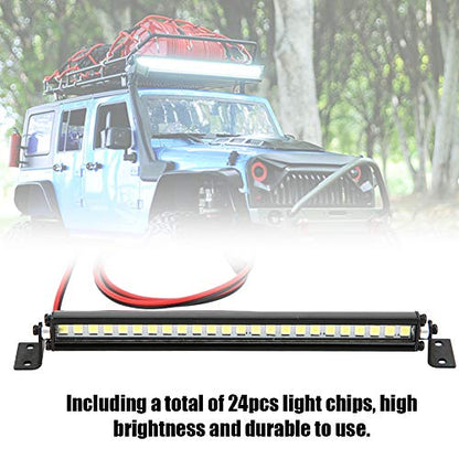 FILFEEL 24 LED Roof Lights Bar Decoration RC Accessory for Scx10 1/10 Car, Making Your car More Attractive, Cool Even in Dark Environment with 24pcs Light Chips, Perfect for Easy