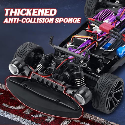 1/16 Fast RC Cars for Adults, RC Drift Car, 38KM/H High-Speed 4WD, Full Proportional Control, 6 LED Light Modes, 2 Rechargeable Batteries, RTR Drifting for Adults, Gift for Boys Kids and Girls
