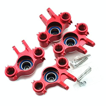 Aluminum Steering Block Knuckle Arm -2PR Set Red Compatible with 1/10 Old E-REVO REVO 3.3 Summit E-MAXX T-MAXX 3.3 Slayer Pro 4X4 5334R