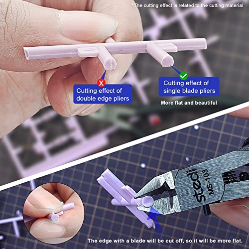 stedi Model Nippers Ultra Thin Single Edge for Plastic Model Kits | Hobby Nippers,Gunpla Nippers,Gunpla Building,Model Assembly,High Hardness Blade,Model Cutter - style: Single-edged (Black_for Professionals)