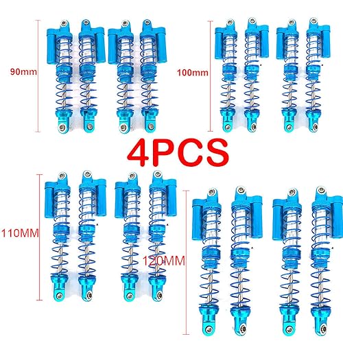 4PCS Oil Adjustable Shock Absorber Damper Fit for 1/10 Axial SCX10 TRX4 D90 RC Car (100mm)