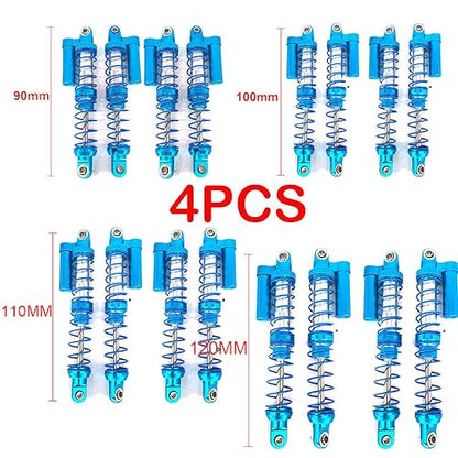 4PCS Oil Adjustable Shock Absorber Damper Fit for 1/10 Axial SCX10 TRX4 D90 RC Car (100mm)