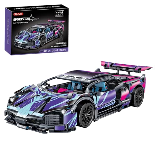 WINGIFT 934 Piece Sports Car Building Blocks Toys Boys or Adults Kits, 1:14 Race Car Model Building Set, Adult Collectible Model Cars Set to Build, STEM Super Cars Sets for Boys Girls Age 6-12, 8-14 - style: 1329 Pieces