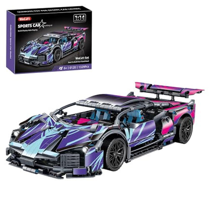 WINGIFT 934 Piece Sports Car Building Blocks Toys Boys or Adults Kits, 1:14 Race Car Model Building Set, Adult Collectible Model Cars Set to Build, STEM Super Cars Sets for Boys Girls Age 6-12, 8-14 - style: 1329 Pieces