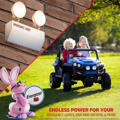 Energizer EN7-6, 6 Volt 7 Amp Hr, Long Lasting Sealed Lead Acid AGM Rechargeable Battery Ideal for Use in Emergency Illumination, Backup Power, Kids Ride On, and More