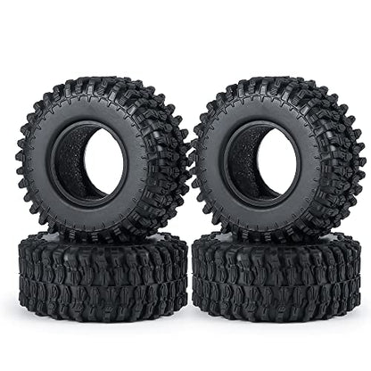 4PCS 1.0" Crawler Tires Rubber Wheel Tires for 1/24 Axial SCX24 90081 AXI00001 AXI00002 AXI00005 AXI00006 RC Crawler Car (54mm) - size: 54mm