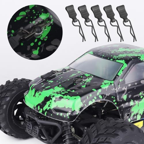 HobbyPark 50pcs Universal 1/16 1/18 SCX24 RC Body Clips with Pull Tabs Black RC Car R Pins Small for Traxxas TRX4M RC Vehicles Truck Buggy Shell Replacement Parts - size: 1.0mm Rod Black Clips and Tabs