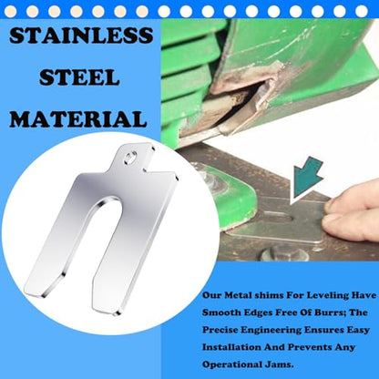 40 Pcs 304 Stainless Steel Slotted Shim Kit,8 Different thicknesses, 5 Pcs of Each Thickness (2" X 2")