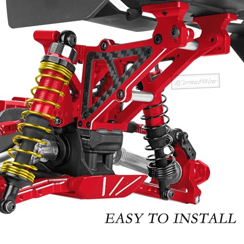 RC Rear Wing Mount w/Washer Upgrades Part for 1/10 Jato 4X4 Brushless,Jato 4X4 VXL,Alloy Aluminium Wing Mount w/ Carbon Fibre Washer,Replace #9046 #9617,Red - color: Red(1set)