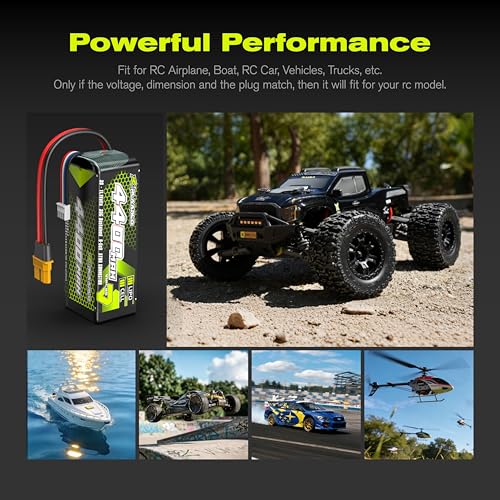 RIAARIO 3s Lipo Battery 35C 4400mAh 11.1V Lipo Battery with XT60 Connector for RC Car Truck Truggy Buggy Racing Hobby Models(1 Pack)