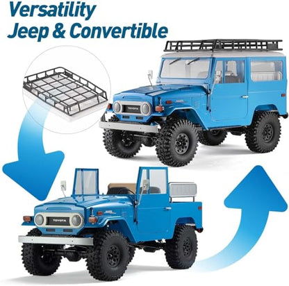 FCXㅤ FMS 1/10 RC Crawler FJ40 S Toyota Land Cruiser, Model Car Hobby 4x4 Offroad RC Rock Crawler with Remote Control Lighting, 550 Motor for Adults, RS (Blue) - color: Blue