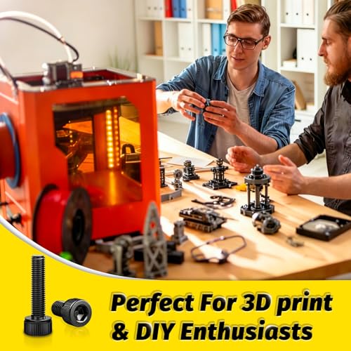 Kadrick M2 M3 M4 M5 Metric Screws Kit 1830PCS, Optimized Assortment with More Screws & Fewer Washers, Class 12.9 Socket Head Cap Screws, Black Zinc Plated Metric Bolt Assortment for 3D Printing & DIY - size: M2-M5 1830Pcs New