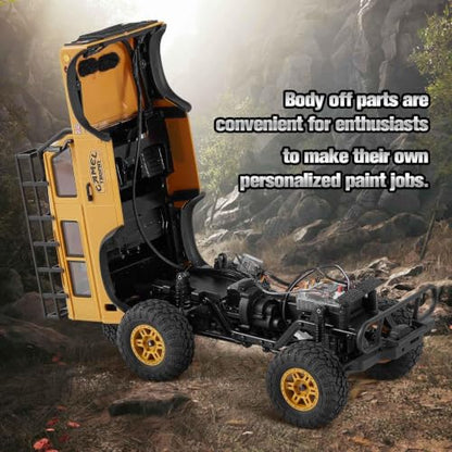 FCX24MS FMS 1/24 RC Crawler, Land Rover Family, 2.4Ghz Off-Road RC Rock Crawler with Lighting Effects and Speed Switch, RC Cars for Adults, Range Rover - color: Range Rover