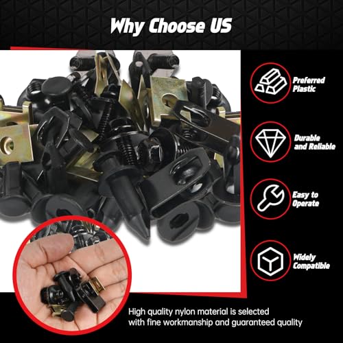 OTUAYAUTO 150PCS Car Screws and Bolts - Undertray Screws, Fender Screws,Car Clips Plastic Rivet Fasteners, Universal U-Nuts Kit Engine Under Cover Splash Shield Guard Body Bolts - size: 150Pcs 5 Sizes Clips