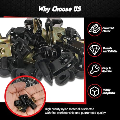 OTUAYAUTO 150PCS Car Screws and Bolts - Undertray Screws, Fender Screws,Car Clips Plastic Rivet Fasteners, Universal U-Nuts Kit Engine Under Cover Splash Shield Guard Body Bolts - size: 150Pcs 5 Sizes Clips