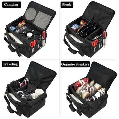 35L Camping Bag,Tactical Duffle Bag with Waterproof Bottom,Shoe Bag for Travel/Outdoor with 3 Adjustable Dividers,Picnic Camping Organizer,Multi-functional Duffel Bag for Camping/Sports/GYM - style: Standard Style